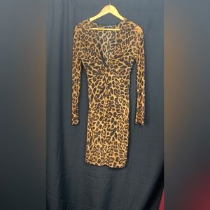 Leopard print bodysuit dress (large)